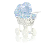 Load image into Gallery viewer, White Wicker dolls trolley