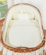 Load image into Gallery viewer, Cream Bow Natural Wicker Bassinet
