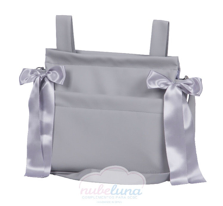 Pompas White leatherette pram bag