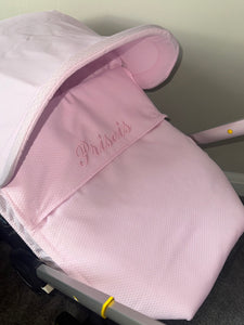 Plain pique car seat set without ruffles *various colours*