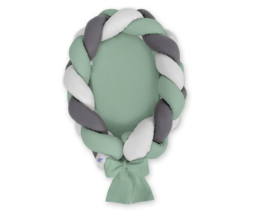 Green, Grey, Dark Grey Braided Nest