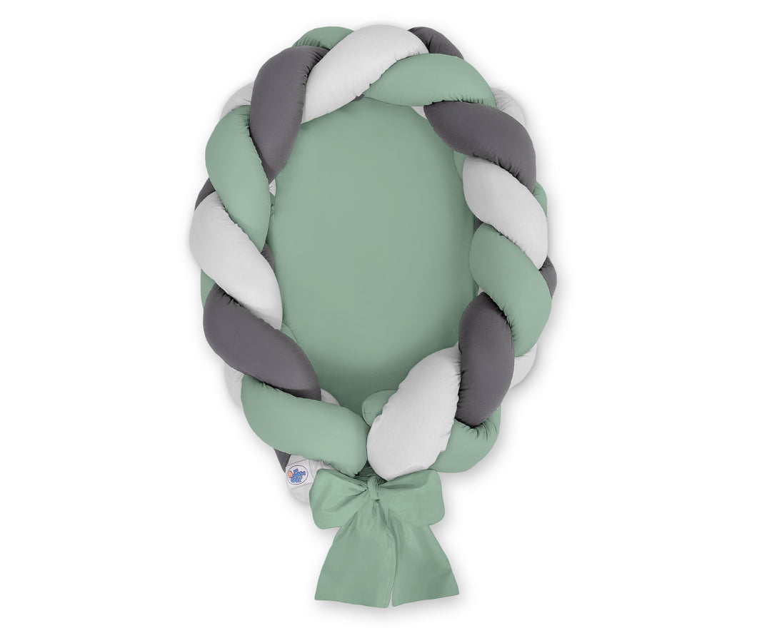 Green, Grey, Dark Grey Braided Nest