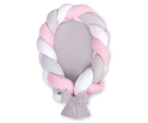 Grey, White, Pink Braided Nest