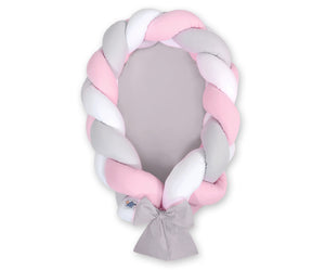 Grey, White, Pink Braided Nest