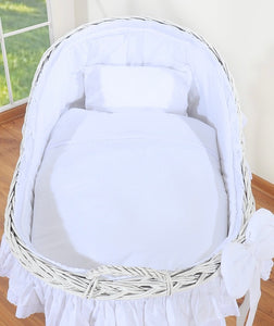 White Bow Wicker Bassinet