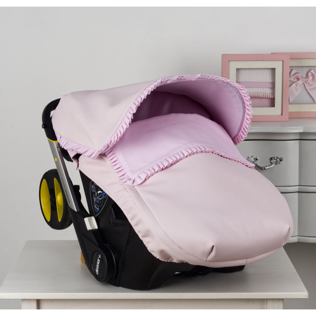 Pink Pique leatherette Car Seat Set
