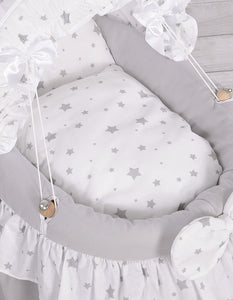 Grey Star wicker dolls Moses basket