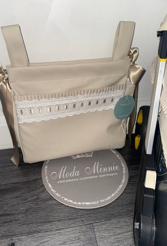 Artenas Ruffle Leatherette Pram Bag *Various Colours*