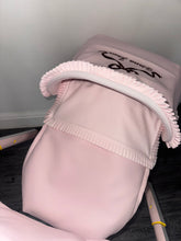 Load image into Gallery viewer, Pink leatherette Frill &amp; Bow Car Seat Set