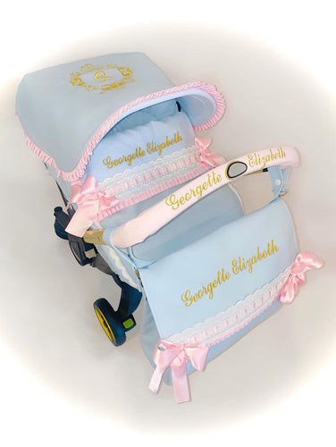Blue Custom Artenas Ruffle Car seat