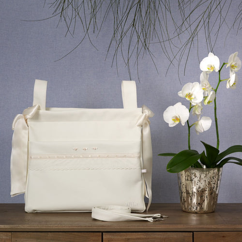 Cream Carla leatherette pram bag