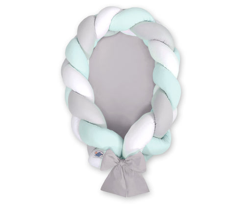 Grey , White, Mint Braided Nest