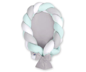 Grey , White, Mint Braided Nest