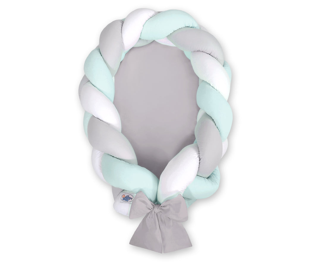 Grey , White, Mint Braided Nest
