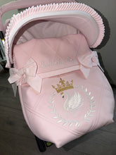 Load image into Gallery viewer, Diamond Swan Crown crest car seat set *various colours*