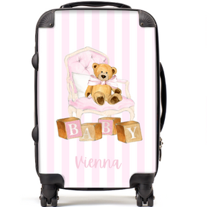 Pink Stripe Bear Travel Case