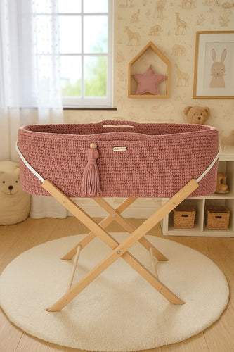 Blush Crochet Moses Basket without stand