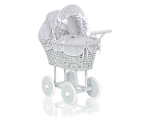 Grey Wicker dolls trolley