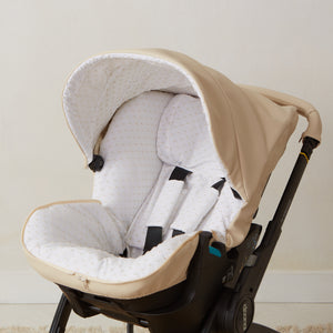 Leatherette Camel Plumeti Car Seat Set