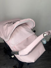 Load image into Gallery viewer, Pink leatherette Frill &amp; Bow Car Seat Set