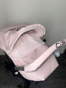 Pink leatherette Frill & Bow Car Seat Set