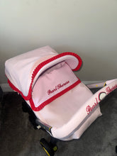Load image into Gallery viewer, Leatherette Pink &amp; Red Frill Car Seat Set