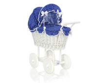 Load image into Gallery viewer, White Wicker dolls trolley