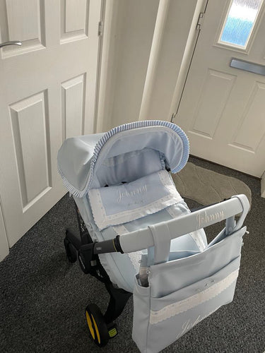 Leatherette Blue Carla car seat set