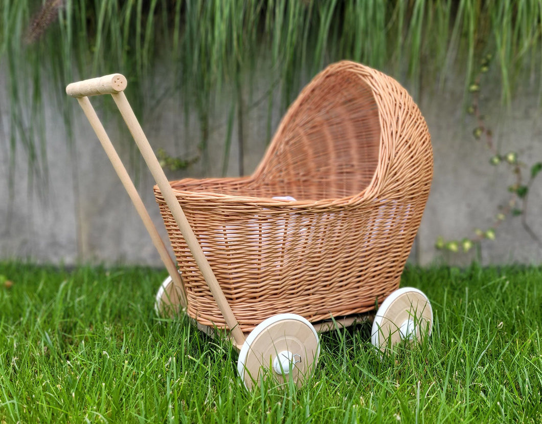 Natural Wicker dolls pram