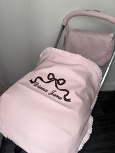 Load image into Gallery viewer, Pink leatherette Frill &amp; Bow Car Seat Set
