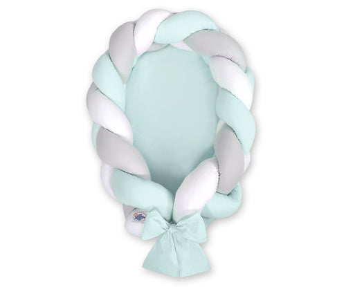 Mint, White, Grey Braided Nest