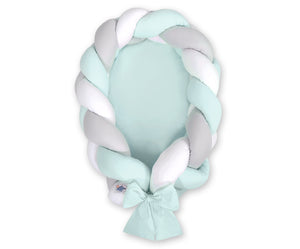 Mint, White, Grey Braided Nest