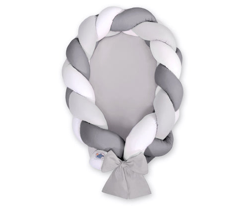 Grey , White, Dark Grey Braided Nest