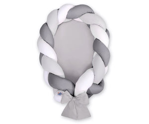 Grey , White, Dark Grey Braided Nest