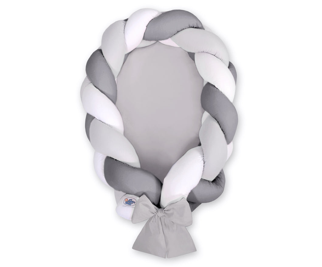 Grey , White, Dark Grey Braided Nest