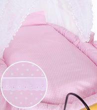 Load image into Gallery viewer, White &amp; Pink Charlotte Vintage Bassinet