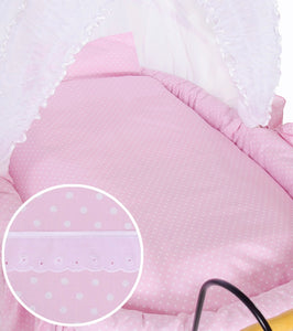 White & Pink Charlotte Vintage Bassinet