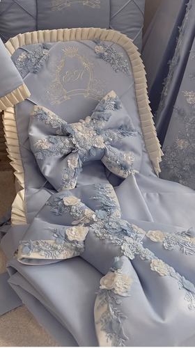 Luxury Blue and extra lace Bouncer Baby Chair