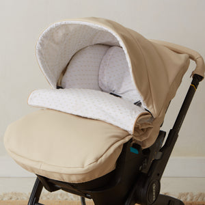 Leatherette Camel Plumeti Car Seat Set