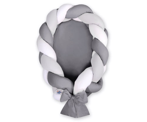 Dark Grey , White, Grey Braided Nest