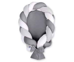 Dark Grey , White, Grey Braided Nest