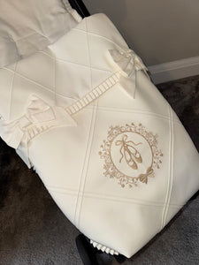 Diamond stitch ballet Pram footmuff