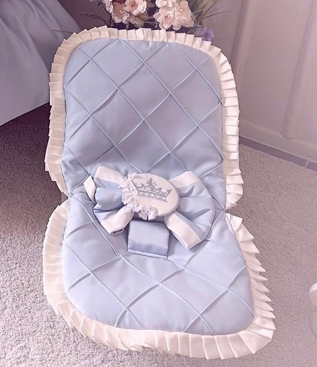 Luxury frill & crown Bouncer Baby Chair