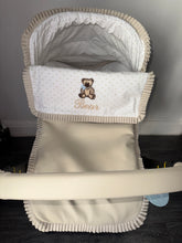 Load image into Gallery viewer, Custom Extra Ruffle Teddy Bear Plumeti leatherette Car Seat Set *Various Colours*