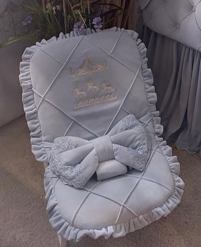 Luxury frill & carousel Bouncer Baby Chair