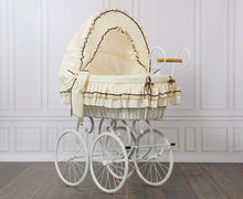 Load image into Gallery viewer, Cream &amp; Chocolate Elisa Vintage White Bassinet