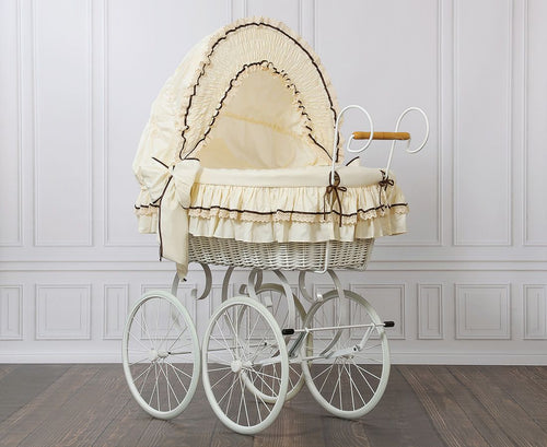 Cream & Chocolate Elisa Vintage White Bassinet