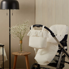Load image into Gallery viewer, Cream Plumeti Frill Footmuff