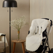 Load image into Gallery viewer, Cream Plumeti Frill Footmuff