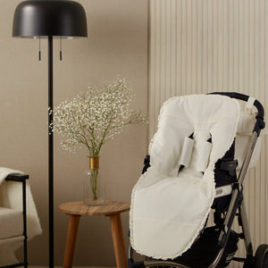 Cream Plumeti Frill Footmuff